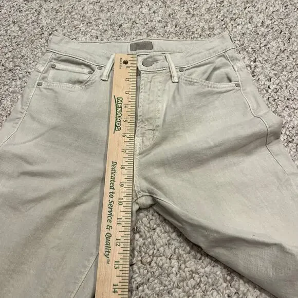 Mother The Insider Ankle Fray Jeans Sz 25 Chalk It Up Denim Casual Ivory - Picture 7 of 10